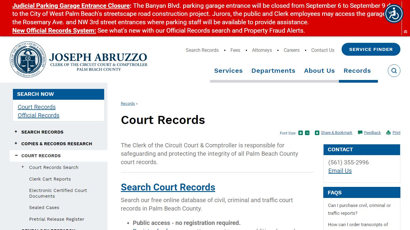 Clerk of the Circuit Court & Comptroller, Palm Beach County